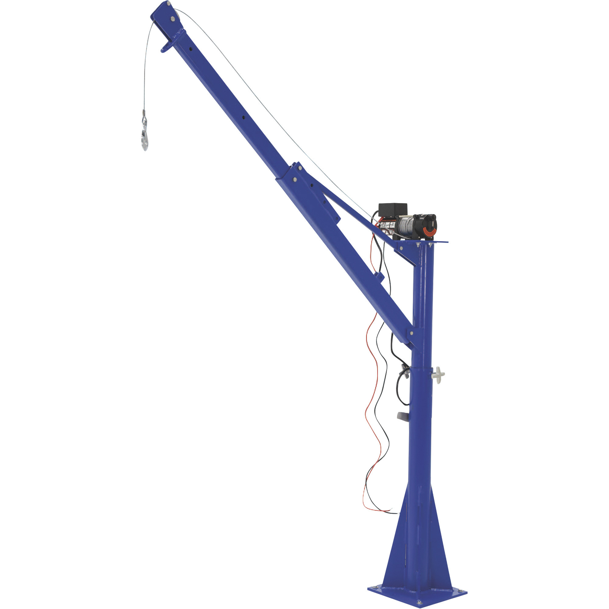 Vestil Power Lift Jib Crane - 1,500-Lb. Capacity, 12V DC, 42in. to 66in. Boom Reach, Model# WTJ-E-15-3-DC